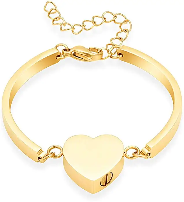 Rainbow Heart Urn Bangle For Ashes Keepsake Cremation Bracelet Adjustable Memorial Jewelry secret stash locket engrave free ship | Украшения