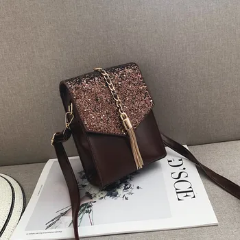 

2020 Summer New Tassel Sequins Star Sky Women's Shoulder Bag Advanced Sense Small Square Bag Fashion Versatile Mobile bag