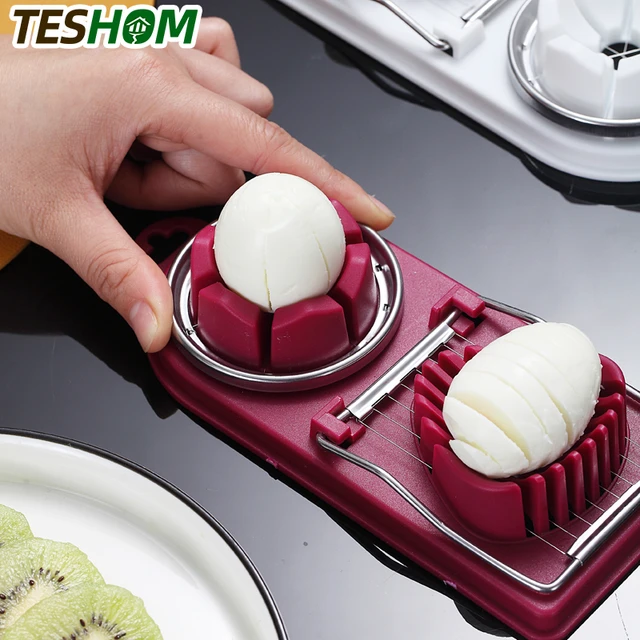 Durable Stainless Steel Egg Slicer with Stainless Steel Cutting Wires  Multifunctional Boiled Egg Food Slicer
