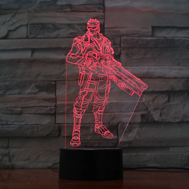 Игровой Overwatch Ночной светильник светодиодный для мальчика RGB меняющий цвет