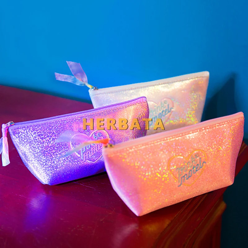 Звездный Корабль пенал Ins стиль Harajuku для девочек блестки ручка чехол косметичка дорожная сумка для хранения Кошелек школьные принадлежности Cartuchera