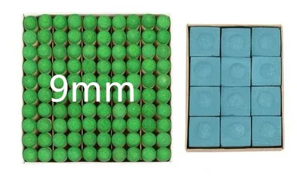 9mm green chalk Suzakoo бильярдный кий наконечник головка одну коробку горлышком аксессуары - Цвет: 9mm green chalk