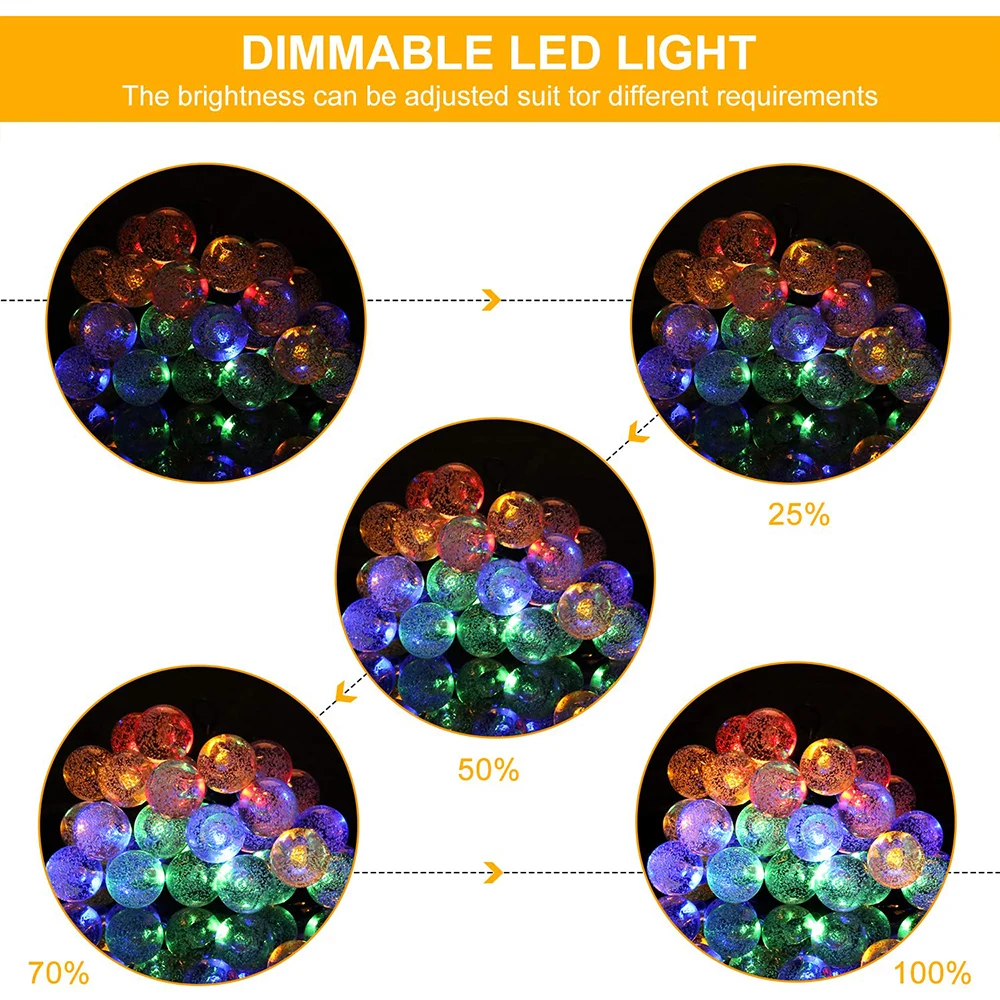 DIDIHOU 30/60LED солнечные лампы гирлянды с дистанционным управлением для наружного садового освещения
