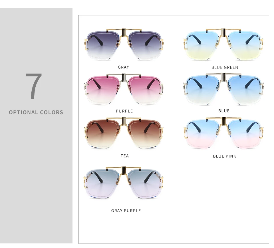 2019 роскошные женские Винтажные Солнцезащитные большие брендовые дизайнерские FC metel солнцезащитные очки для мужчин и женщин