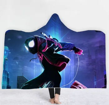 

Movie characters pattern academia Hooded Blanket Adult colorful child Sherpa Fleece Wearable Blanket Microfiber Bedding style-4