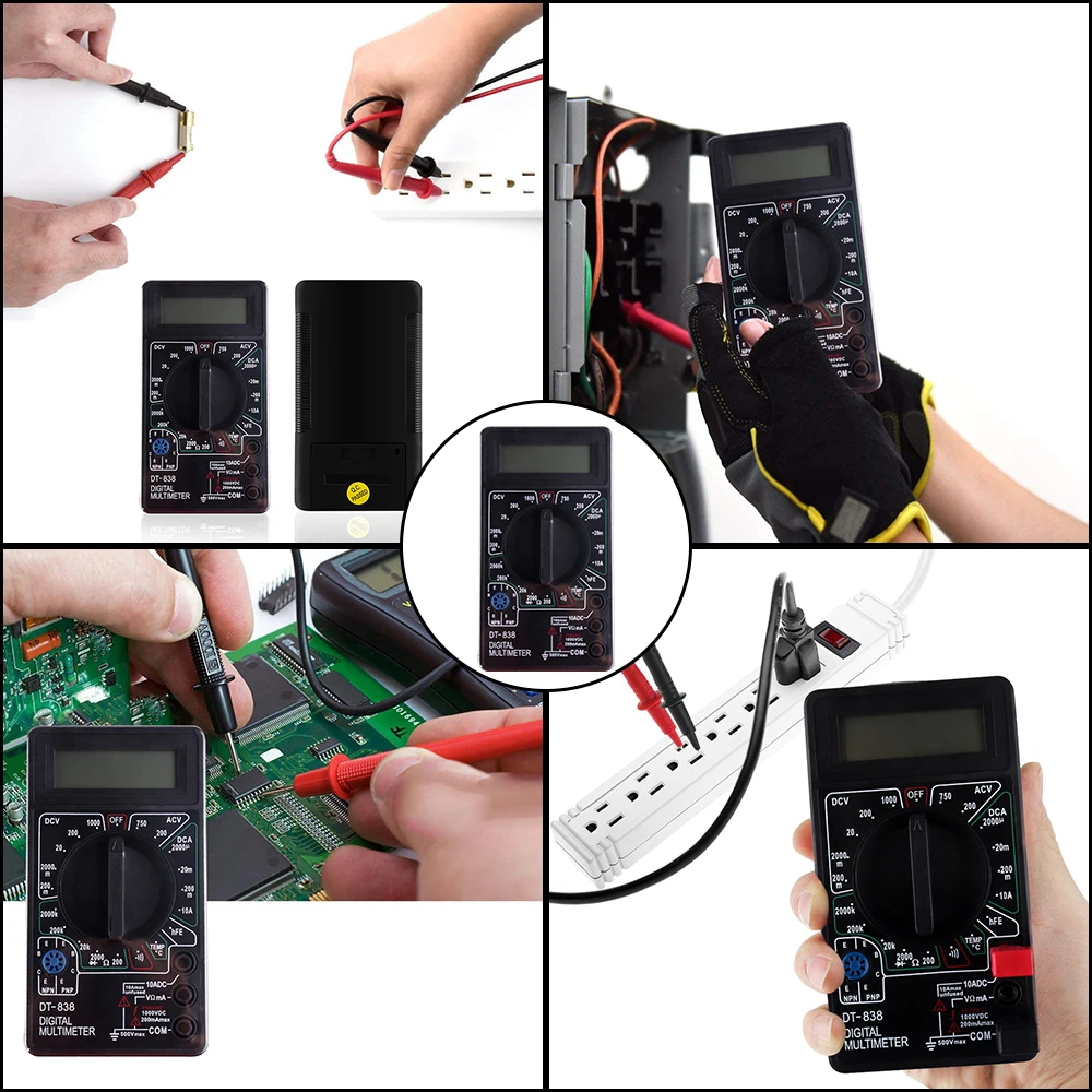 PJLSW DT830 AC/DC ЖК цифровой мультиметр 750/1000 в Вольтметр Амперметр Ом тестер Высокая