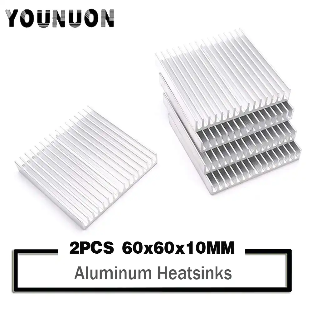 Серебряный радиатор YOUNUON 60*60*10 мм 2 шт. алюминиевый IC кулер мощность охлаждения