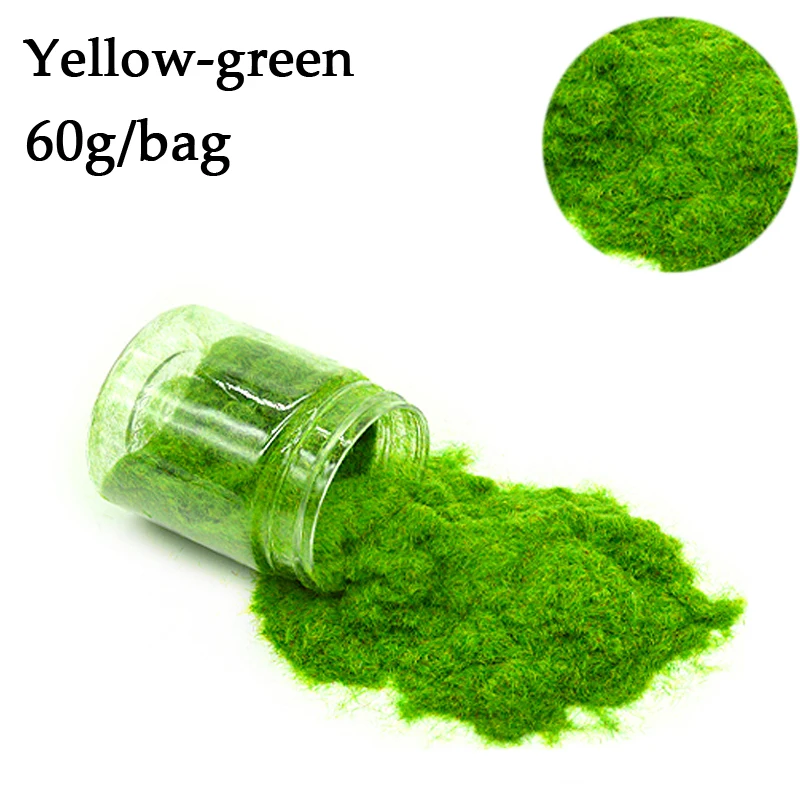 Static Grass Powder Turf Flocking Nylon Toy Model Scene Making 60g six-color / monochrome diorama sand table simulation plant 12