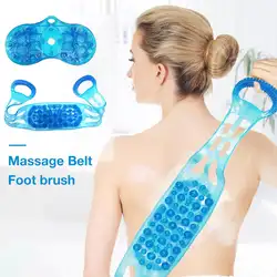 Силиконовый двусторонний Массажная Мочалка для тела, щетка для чистки тела, Чистящая Щетка массажная и скребок для ног Massag