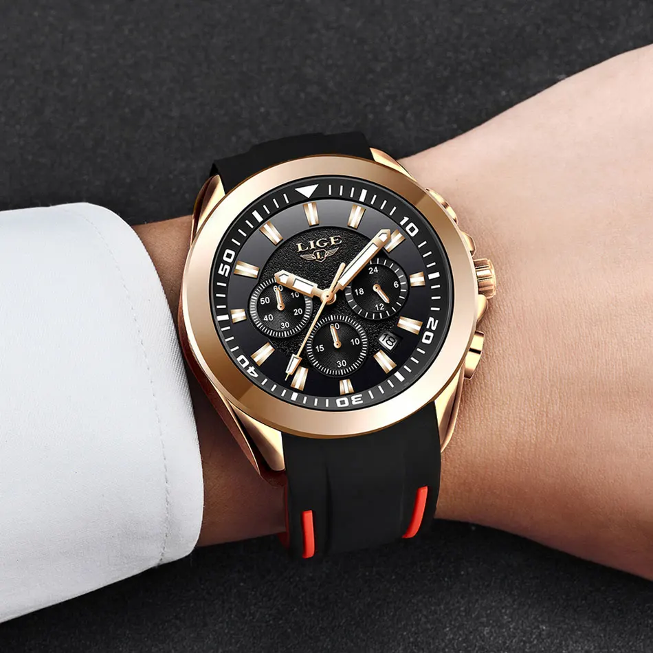 Relogio Masculino LIGE New Mens Watches Top Luxury Brand Men Unique Sports Watch Men's Quartz Date Clock Waterproof Wrist Watch