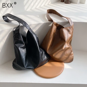 

[BXX] PU Leather Bucket Bags For Women 2020 Casual Shoulder Messenger Bag Female Travel High Capacity Handbags And Purses a39
