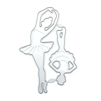 

OOTDTY DIY Lace Cutting Dies Embossing Stencil Template for Scrapbooking Embossing Paper Card making，Ballet dancer