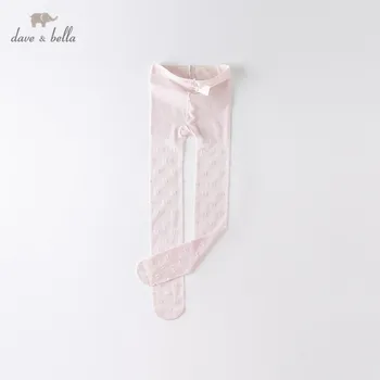 

DB13698 dave bella summer infant cute baby girls lolita bow leggings children fashion leggings