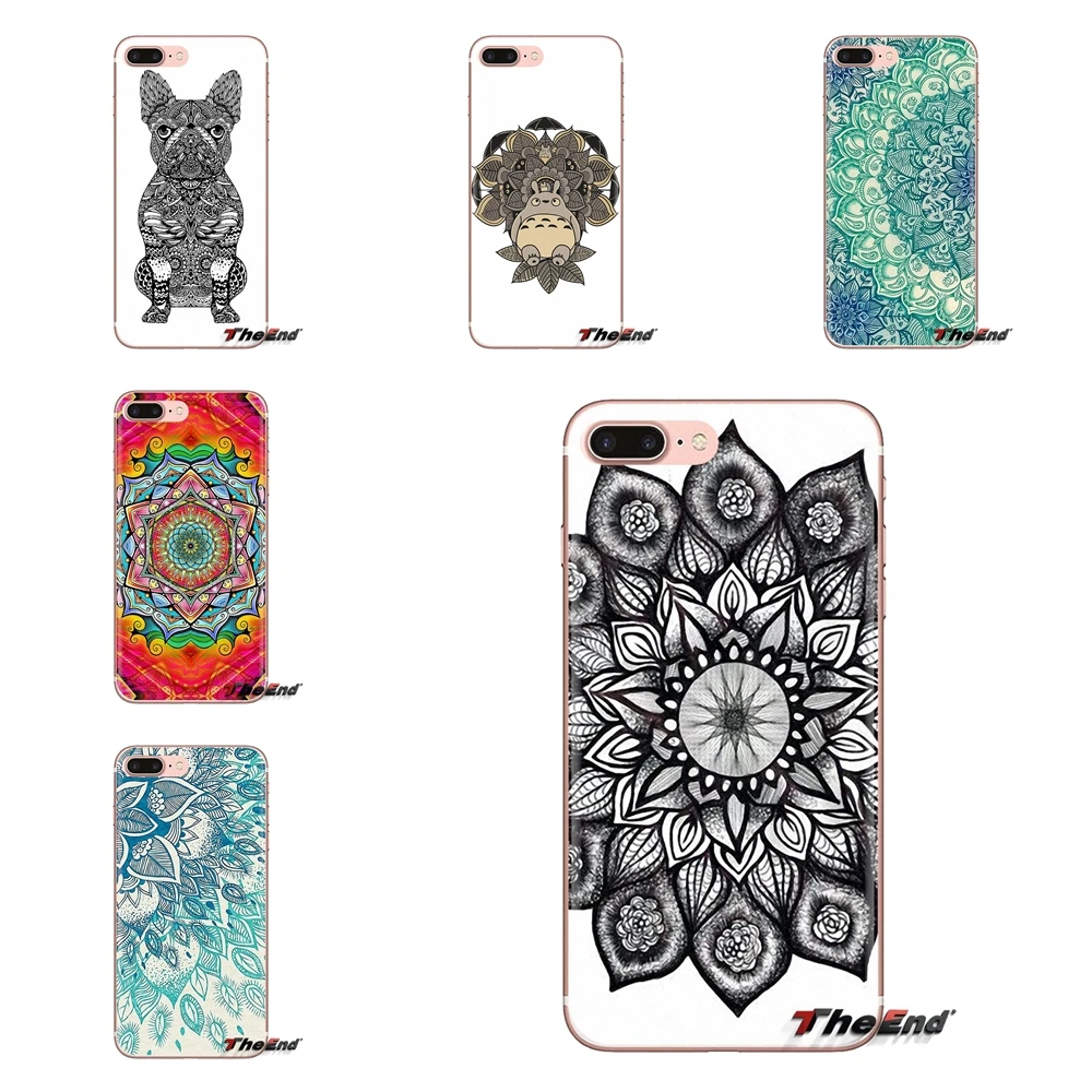 For Huawei G7 G8 P7 P8 P9 Lite Honor 4C 5X 5C 6X Mate 7 8 9 Y3 Y5 Y6 II 2 Pro 2017 Mobile Phone Cover Blue Lotus Pattern Mandala |