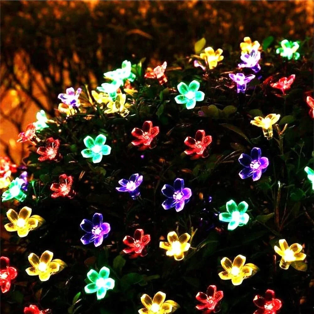 solar powered street lights 5m 7m 12m Peach Flower Solar Lamp Power LED String Fairy Lights 6V Garlands Garden Christmas Decor For Outdoor best outdoor solar lights