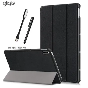 

GLIGLE Magnet closure Leathercover case for Huawei MatePad 10.4 Magnet stand leather cover shell +Led+touch pen Free shipping