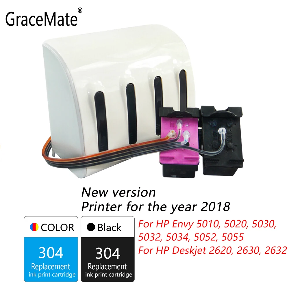 Чернила GraceMate 304 XL CISS совместимые с принтерами Hp for Envy 5010 5020 5030 5032 5034 5052 5055 2620 2630