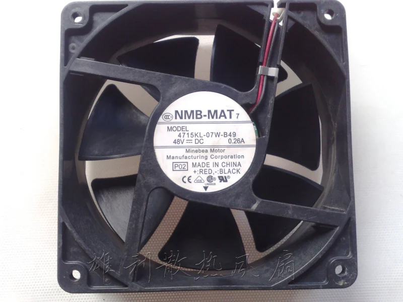 

1PCS NEW -MAT 4715KL-07W-B49 48V 0.26A 12038 12CM 2wire Motor protection cooling fan Original