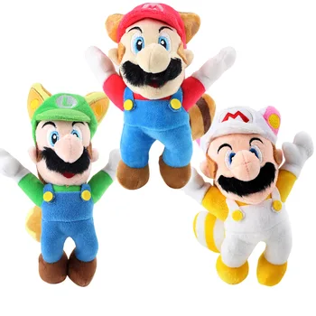 

Super Mario Brothers Plush Doll 8"20cm Racoon Tanooki Mario / Kitsune Fox Luigi / White Racoon Fire Mario toys for children