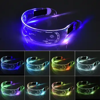 

Colorful LED Luminous Glasses EL Wire Neon Party Light Up Glasses Rave Costume Party Decor DJ SunGlasses Halloween Decoration