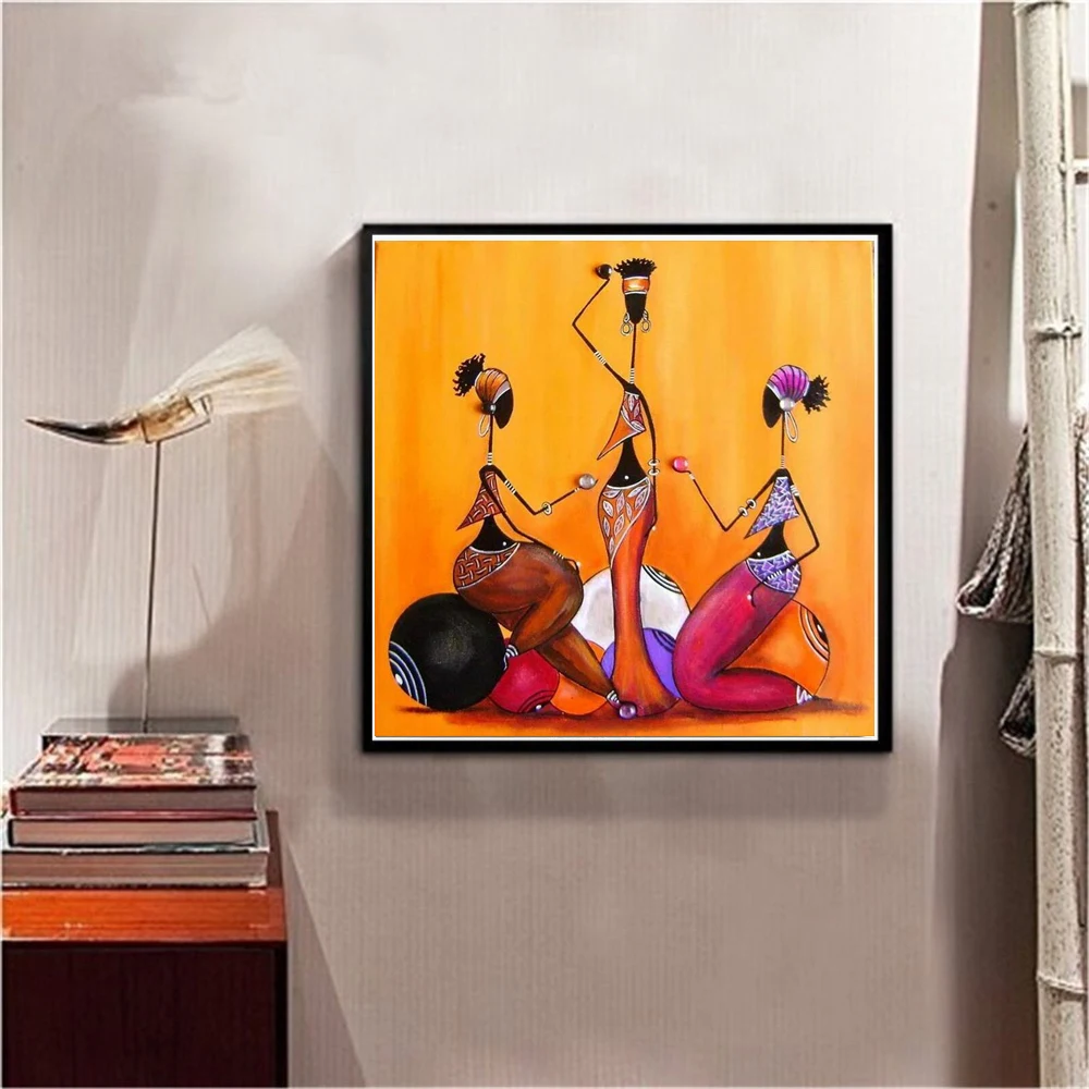 full squareround drill 5D DIY Diamond Painting Full Square african woman Diamond Mosaic Embroidery Picture Of Rhinestones