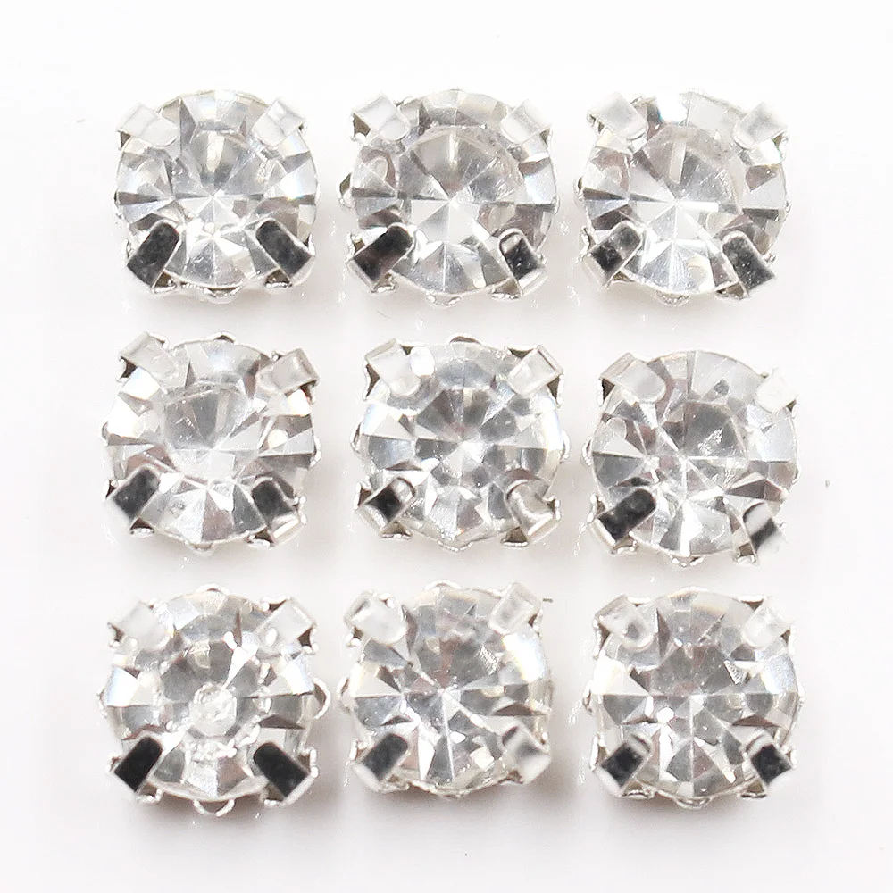 Продвижение 5,0 мм Ss20 кристаллы коготь стразы прозрачные камни и Кристалл страз серебряный коготь пришивные стразы для одежды