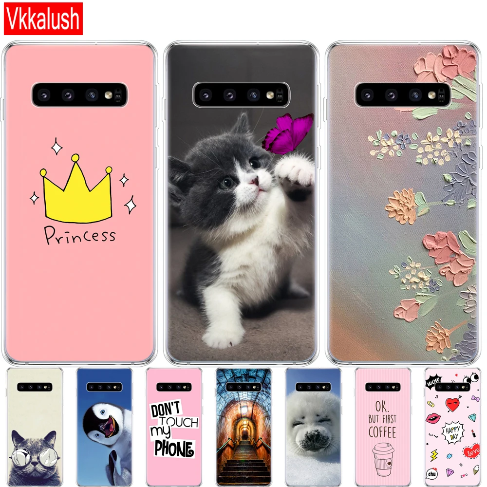 Чехол для Samsung Galaxy S10 Plus силиконовый чехол из ТПУ телефона E на Gor G975F S 10 SM-G973F |