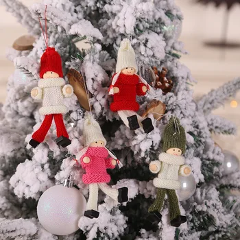 

2020 New Year Noel Christmas Angel Girl Boy Ski Plush Dolls Christmas Tree Ornament Pendant Party Christmas Decoration for Home