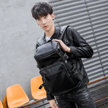 

Backpack Fashion Travel Backpack PU Leather Multi-functional Large Capacity Young Students Backpack