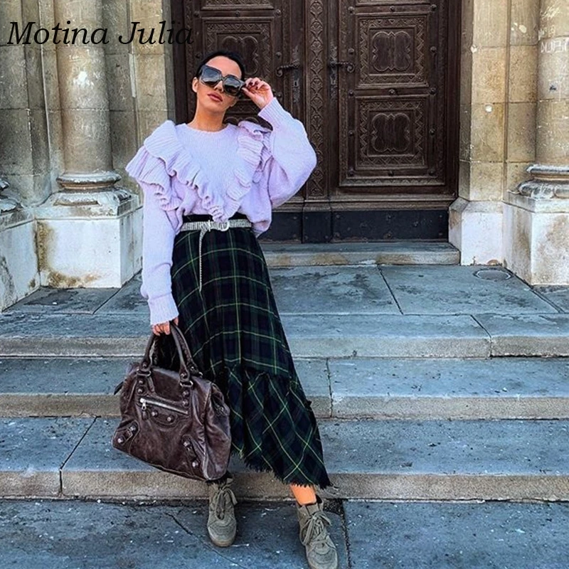 Motina Julia baby фиолетовый вязаный свитер с оборками удобный мягкий вязаный джемпер пуловеры женский вязаный свитер