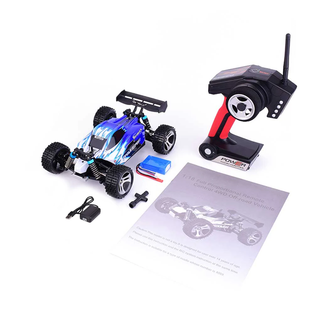 Оригинальный Wltoys A959 2 4G 1:18 Масштаб 4WD RC скоростной автомобиль 50 км/ч дистанционное