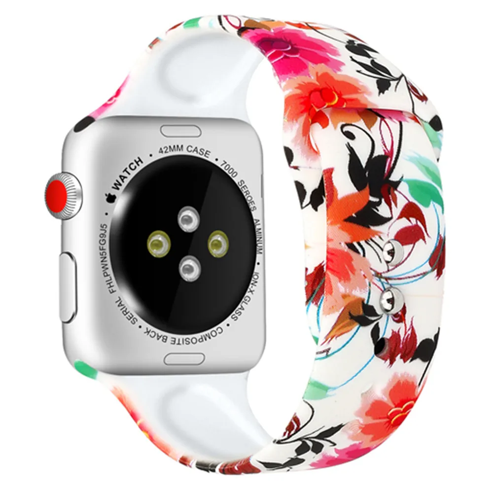 Ремешок для apple Watch pulseira apple Watch 4, 3, 5, 44 мм, 40 мм, iwatch band 42 мм, 38 мм, correa, популярный женский браслет с принтом 44