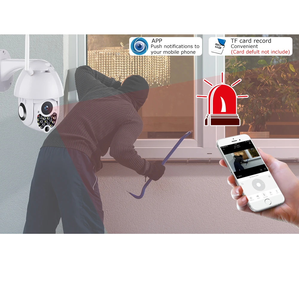 Ycc365 Plus, 1080 P, скоростная купольная, уличная, WiFi, беспроводная ...