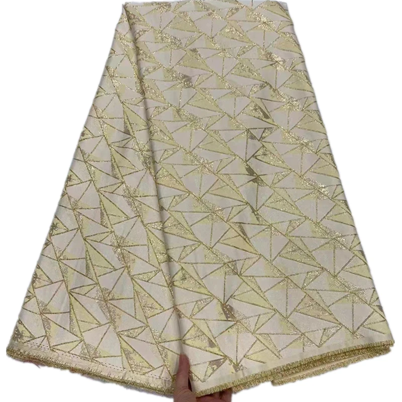 

Latest 2021 Brocade Jacquard Lace Fabric French Lace Fabric High Quality African Nigerian Lace Fabric For Party Dress dp71-10