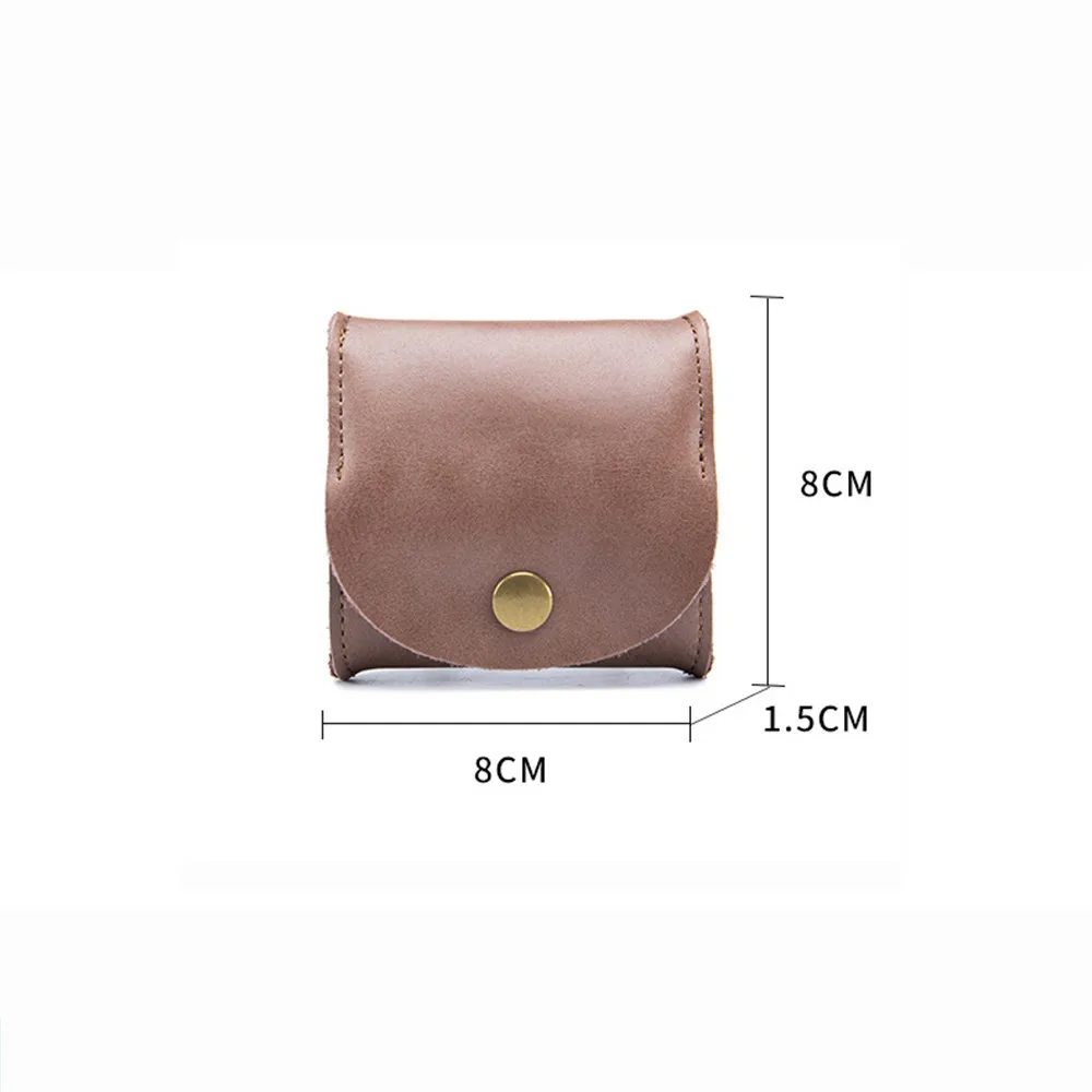 6 Color portable Genuine Leather Coin Purse Vintage Design Individuation Earbuds Earphone Holder Pouch For Women Men mini Wallet