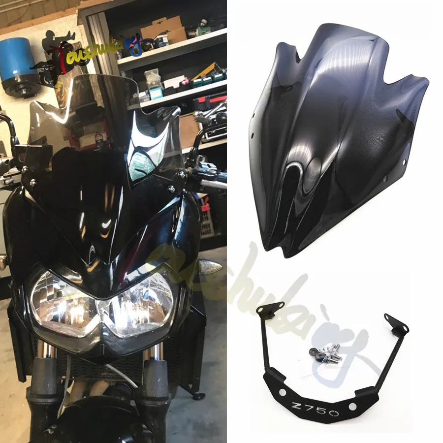 

Motorbike Windscreens Wind Deflectors Windshield fit for Kawasaki Z750 Z750R z750