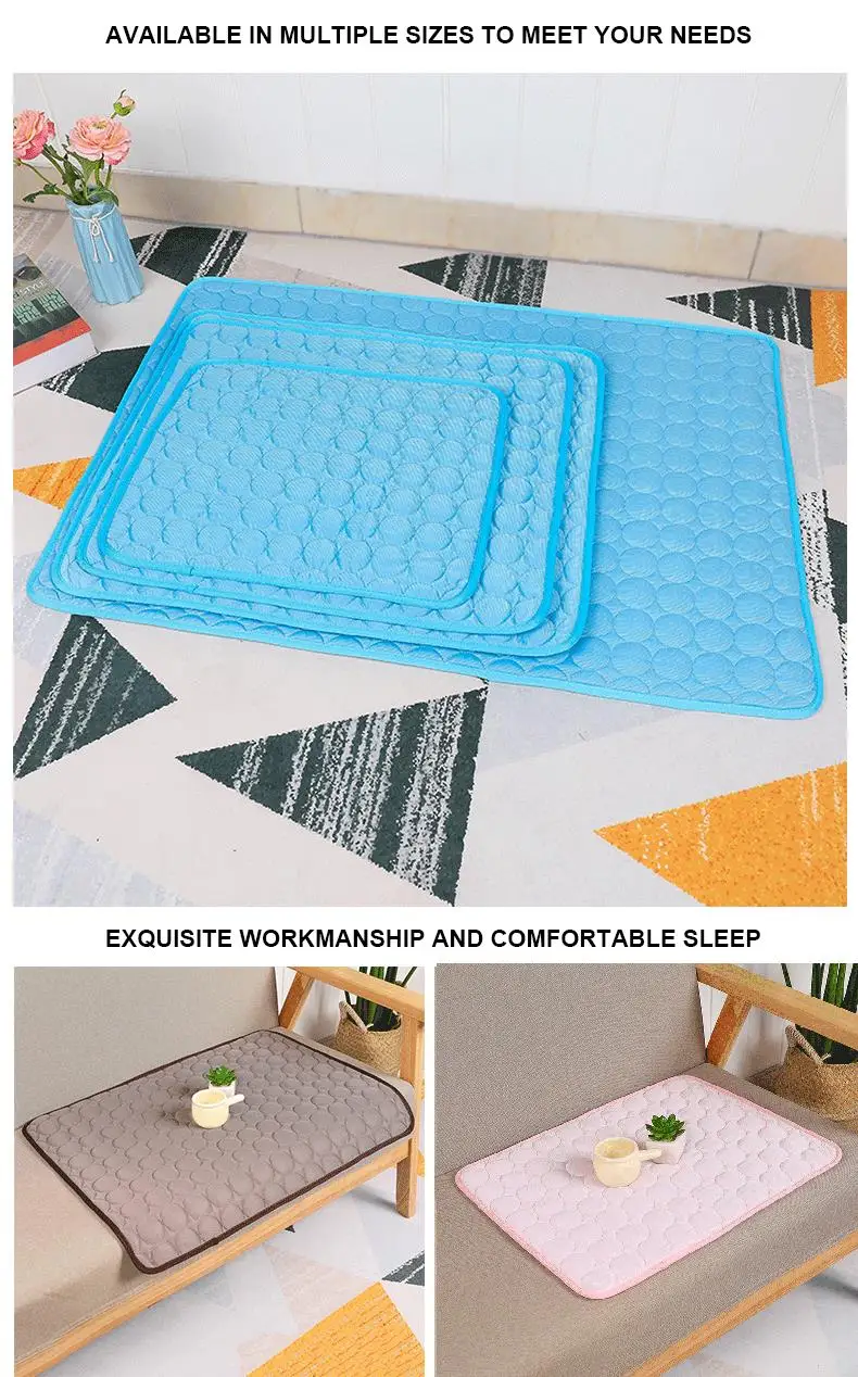 Dog Cooling Mat Summer Pad Mat For Dogs Cat Breathable Blanket Cat Ice Pads Durable Non Sticking Cushion Pet Products