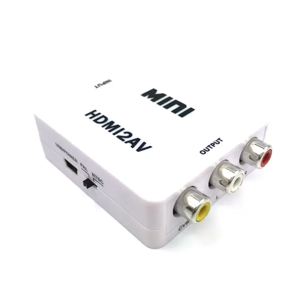 HDMI К AV Scaler адаптер HD видео композитный конвертер коробка HDMI к RCA AV/CVSB L/R видео 1080P мини HDMI2AV Поддержка NTSC PAL