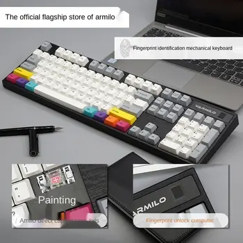 

Varmilo MA104 gray white black CMYK fingerprint mechanical keyboard static capacitance axis V2 gaming keyboard
