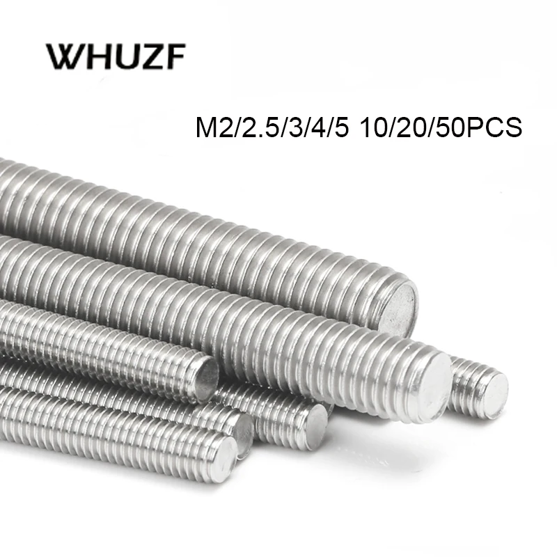 Threaded Rod Full-Thread Bar DIN975 304 Stainless Steel Fasteners M2 M2.5 M3 M4 M5 M10 M12 M14 M16 M20 Length 250mm | Обустройство