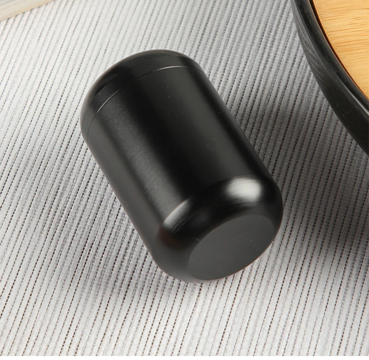 Black 1Pcs Metal Capsule Travel Portable Tea Seal with Cover Coffee Bean Candy Cookie Collection Storage Tank Kitchen Storage - Цвет: Black
