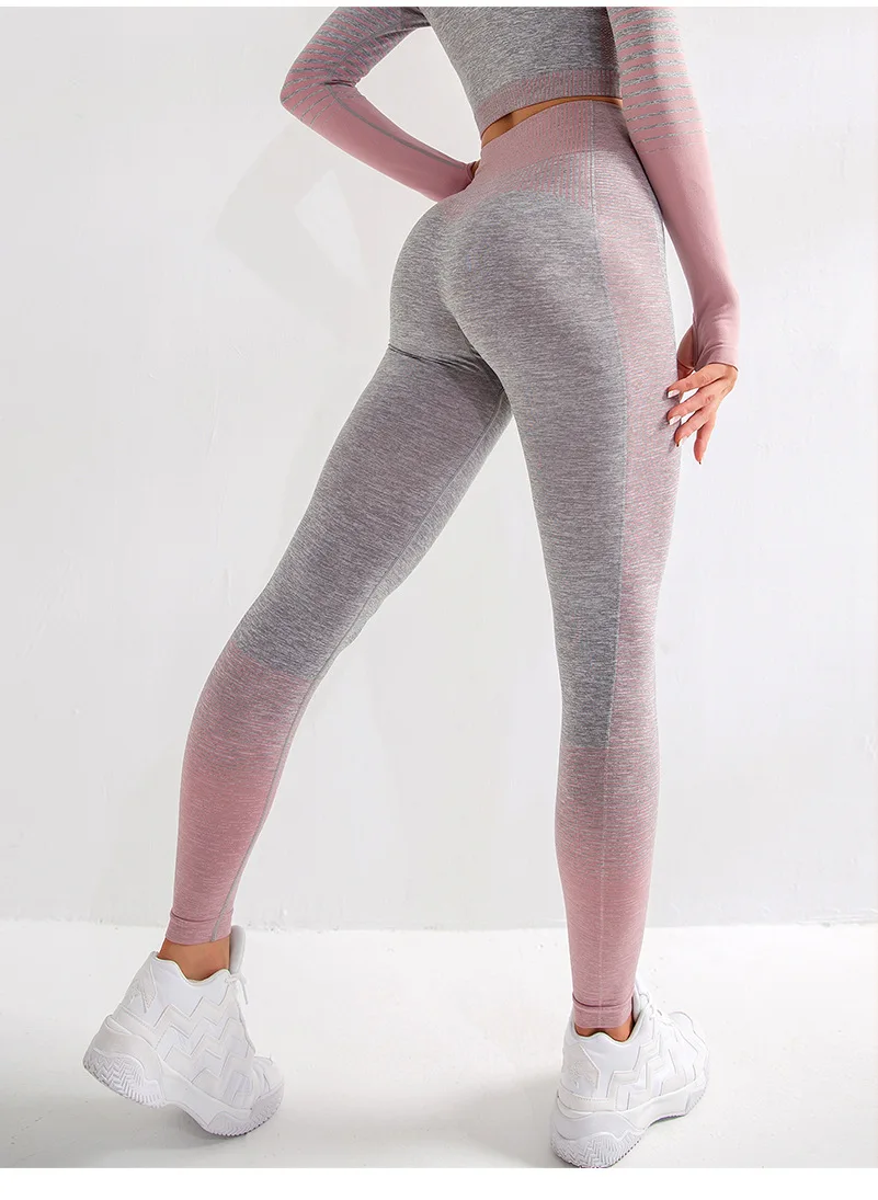K999 gray-pink Женские Бесшовные легинсы для фитнеса, одежда с высокой талией, штаны для йоги, пуш-ап, трико для спортзала, женские Стрейчевые спортивные брюки, штаны для бега - Цвет: K999 gray-pink