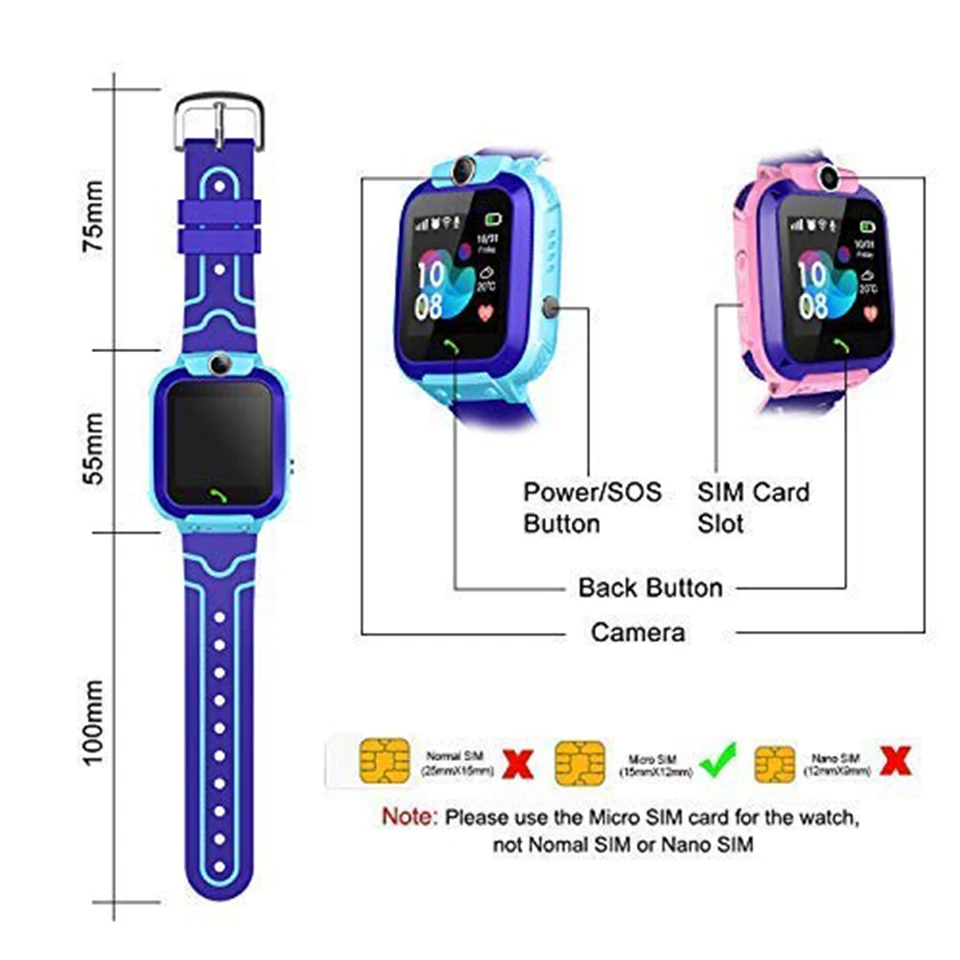Tendway gps Детские Смарт-часы водонепроницаемые SOS Antil-lost Smartwatch Детские 2G sim-карты часы звонки расположение трекер Smartwatch подарок