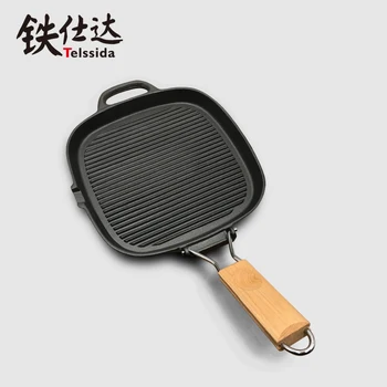 

Household barbecue fish frying pan thickened cast iron steak non-coating roasting Teppanyaki grill pot
