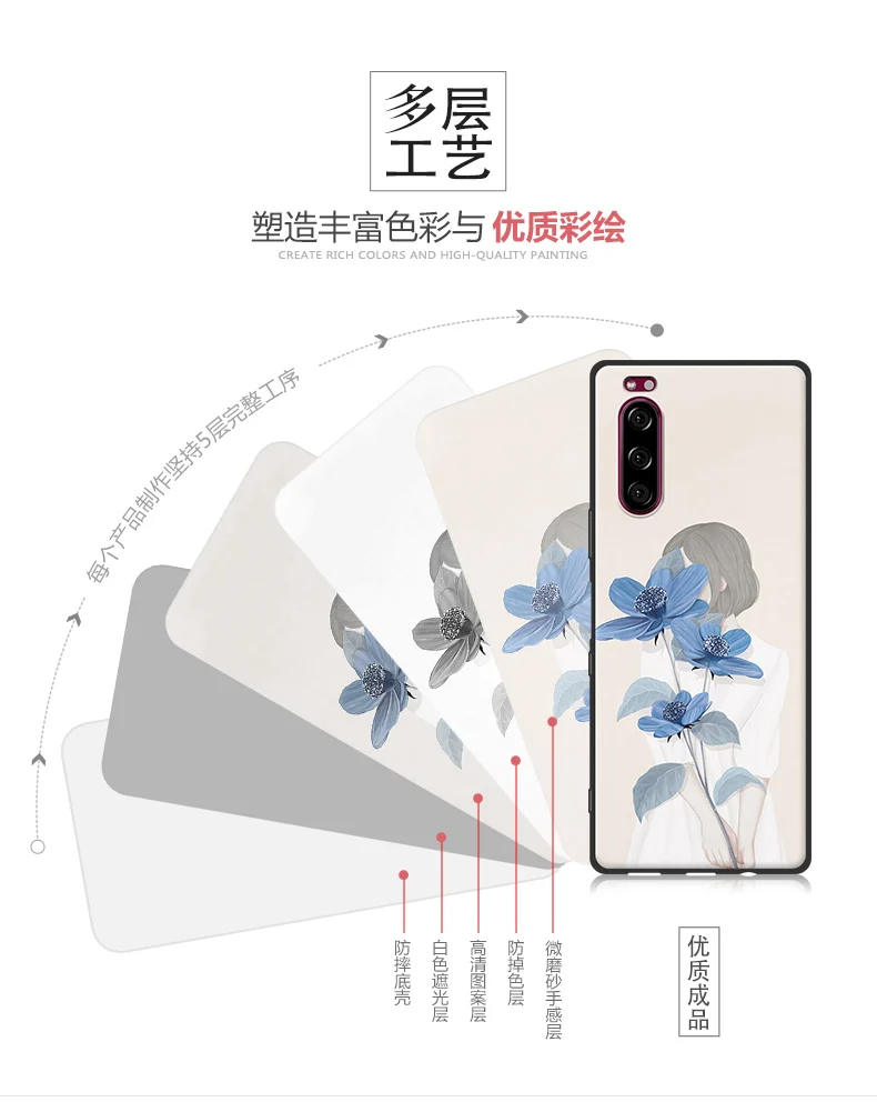 Полный чехол для sony Xperia 5, чехол, роскошный, HD, мультяшный, окрашенный, мягкий, TPU, чехол для sony Xperia5 J9210, чехол для телефона s, для sony 5