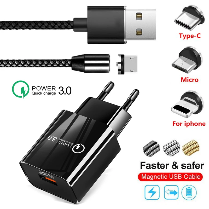 Магнитный USB кабель для Huawei honor 8X View 20 V20 Nova 3 3i 3E 2i Mate 10 P20 Lite Pro P30 P Smart Plus 2019 QC3.0