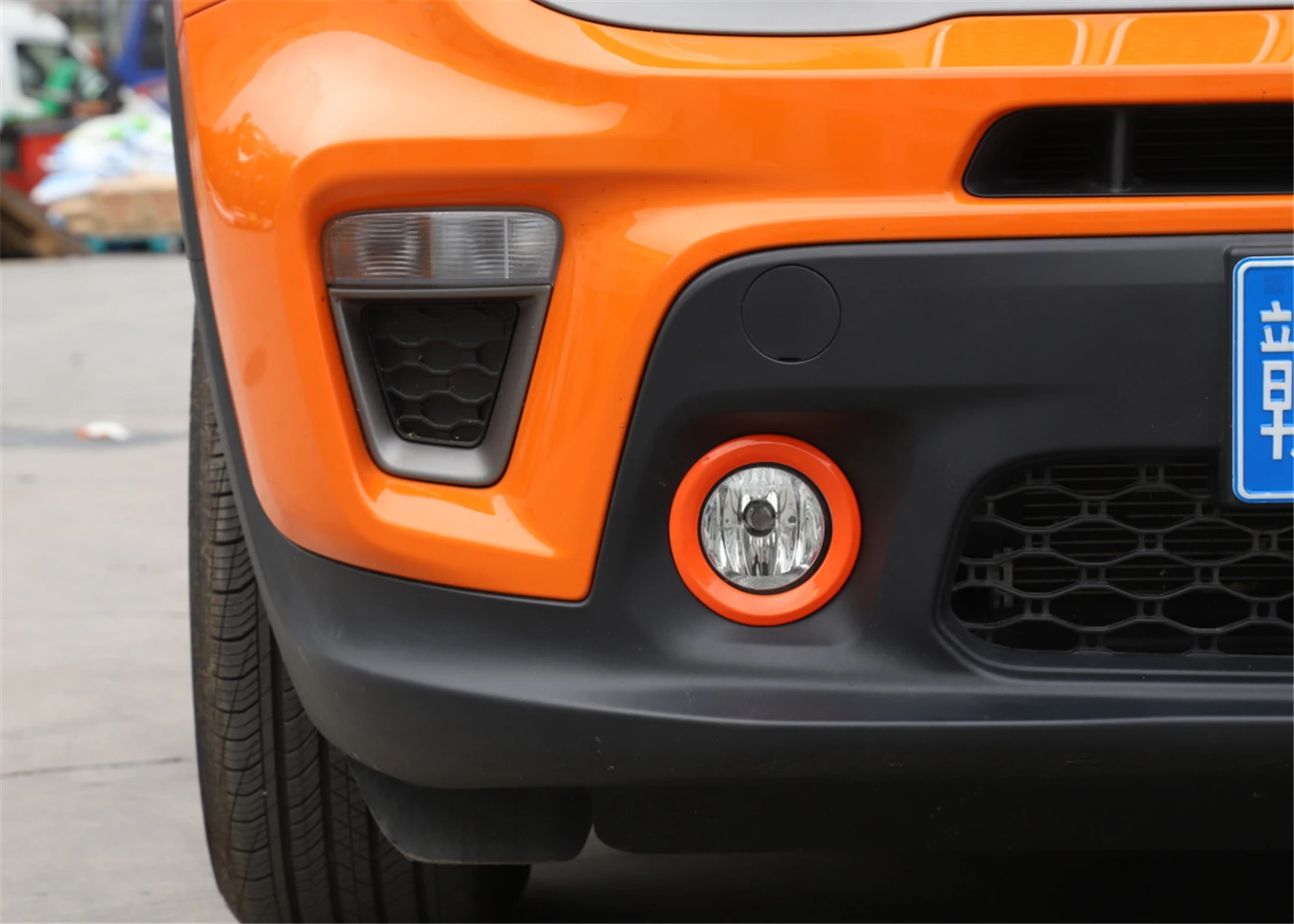 Для Jeep Renegade передний противотуманный светильник, декоративное кольцо, внешняя отделка автомобиля, накладка, оранжевый, красный, серебристый, углеродное волокно