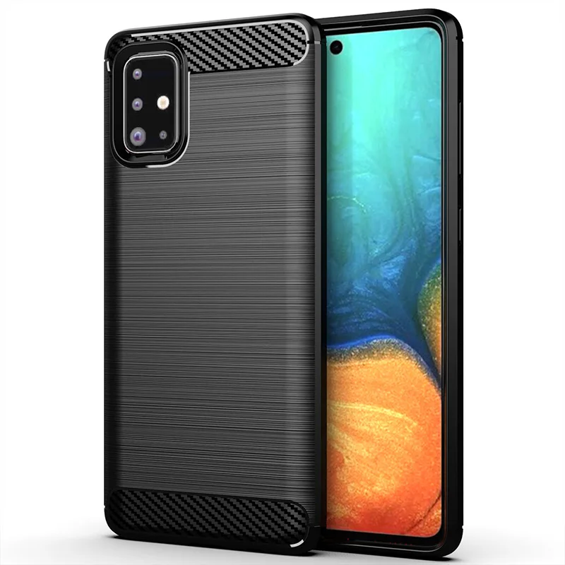 Для samsung Galaxy A71 чехол из мягкого углеродного волокна чехол для телефона для samsung Galaxy A71 противоударный полный защитный силиконовый бампер
