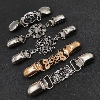 

Trendy Cardigan Shirt Collar Clip Winter Sweater Blouse Pin Shawl Brooch Duck Clip Clasps Clothing Accessories Women Vintage