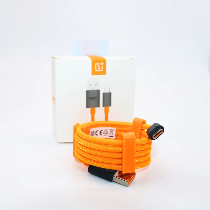 Нейлоновый кабель для Oneplus 7, 6, 5, 3, 3, mlaren, usb type-C, деформация, быстрая зарядка, USB-C, шнур Oneplus6T, 1 м, 5 - Цвет: Oranger With Packing